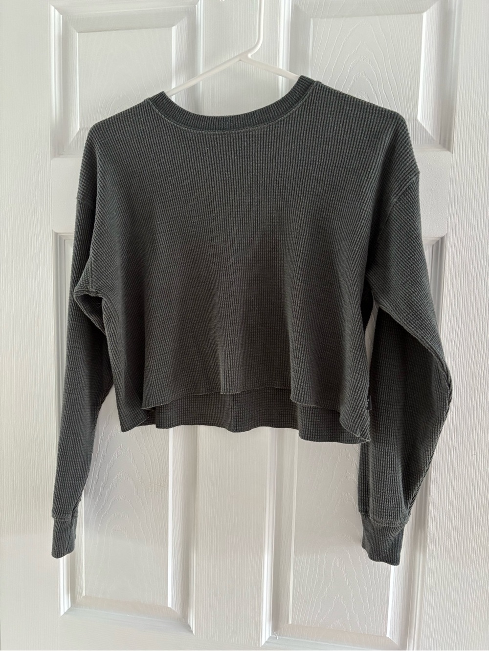 TNA Cropped Waffle-Knit Shirt